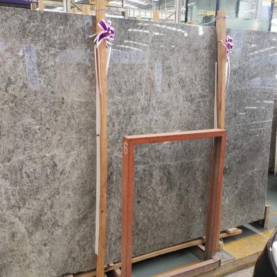 China Modern Luxury Slabs of Gray Natural Stone Tundra Blue Dora Ash Cloudy Gray Turkey Marble for sale