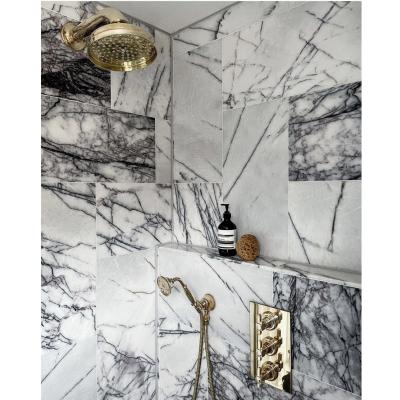 China Milas Tile Prices Modern Lilac White Marble Stone Shower Room for sale