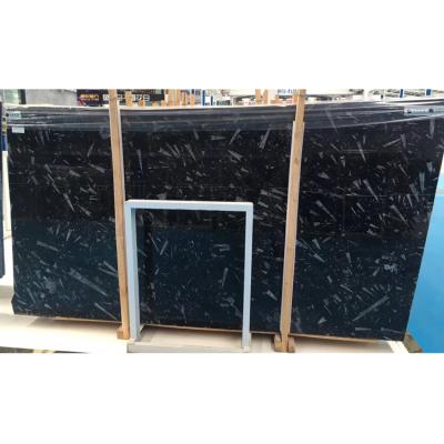 China Good quality modern fossil marble slab black marble tiles with white veins, moroccan fossil marble price for sale