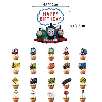 China Cake Decor Thomas and Friends Theme Party Decoration Thomas and His Friends Cupcake Topper Paper Cake Topper Inserts Party Cake Supplies for sale