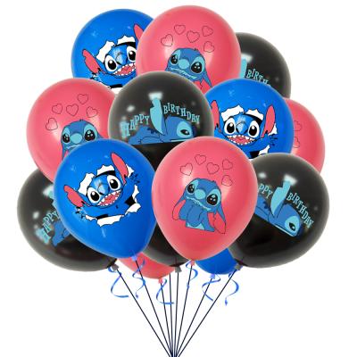 China Original Lilo and Stitch birthday balloon party decorations latex Lilo And Stitch printed 12 inch latex balloons party balloons supplies for sale