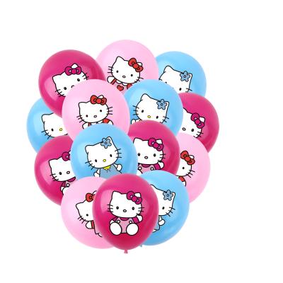 China 12 Inch Latex Hello Kitty Themed Birthday Party Decorations Hello Kitty Cartoon Balloons Printed Balloons Girls Party Supplies for sale