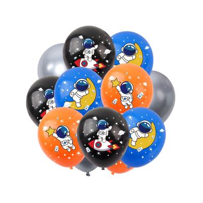 China 12 Inch Latex Themed Space Man Party Decorations Astronaut Printed Balloons Birthday Balloons Rocket Boys Party Supplies for sale