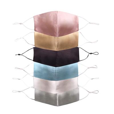 China High Quality Washable Reusable Breathable Cloth Summer Sunscreen Silk Face Mask With Filter Pocket for sale