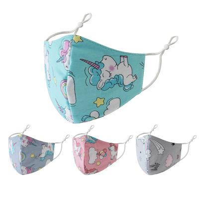 China Wholesale Sequin Unicorn Adjustable Washable Kids Cartoon Children Reusable Cotton Face Mask for sale