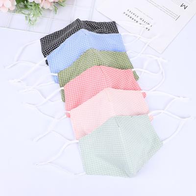 China New Arrival Rhinestone Plaid Design Cotton/Cotton Hot Selling Adjustable Washable Reusable Face Mask for sale