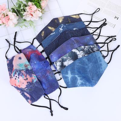 China Hot Selling Cotton/Fabric Rhinestone New Arrival Washable Adjustable Reusable Reusable Face Mask for sale