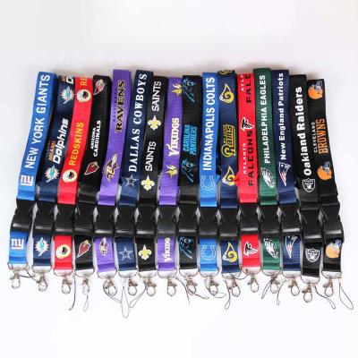 China Hot Selling Polyester Club Trunk Card Key Work Permit Mobile Phone Lanyard NFL Team Lanyard Football for sale