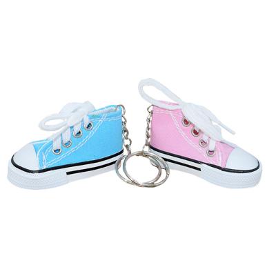 China New Arrival 7.5cm Mini Canvas Fashion Decoration Simulation 3d Sneaker Shoe Unisex Hot Selling Key Chain for sale