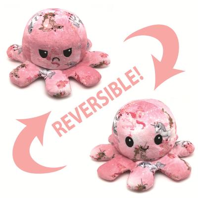 China Plush New Arrival 30cm Link Dye Christmas Design Double Sided Flip Doll Reversible Octopus Plush Toy for sale