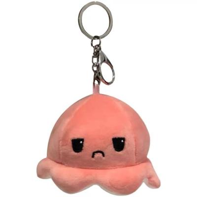 China NO Shaking Key Chain Wholesales Reversible Plush Octopus Creative Cute 10cm Hangings for sale