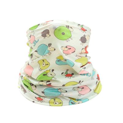 China Ice silk/polyester hot selling wholesale kids cartoon animal printed neck tube scarf silk multifunctional bandana for sale