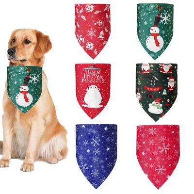 China Christmas Viable Single Layer Pet Scarf Dog Towel Saliva Triangular Dog Bandana for sale