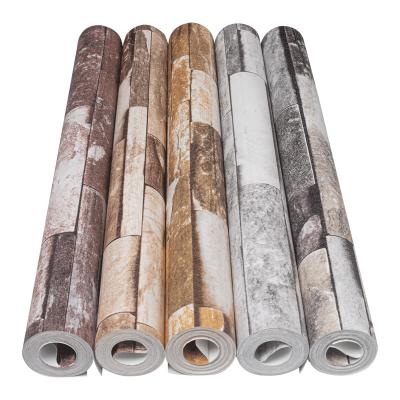 China Brick Design Vintage Style Nonwoven Fabric Bed Room Home Decoration Traditional High Quality Wallpaper for sale