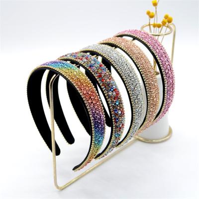 China Rhinestone wholesales high quality glitter rhinestone fashion ladies bling crystal stone headbands for sale