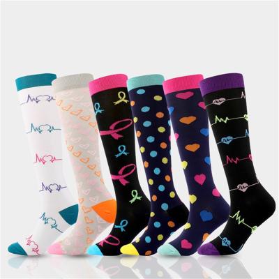 China New Arrival 2021 Breathable Running Outdoor Cute Design Slimming Nurse Sport Compression Socks for sale