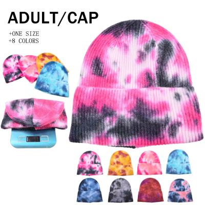 China COMMON 2021 newcomer tie-dye knitted winter fashion men woman outdoor wool beanie warm hat for sale