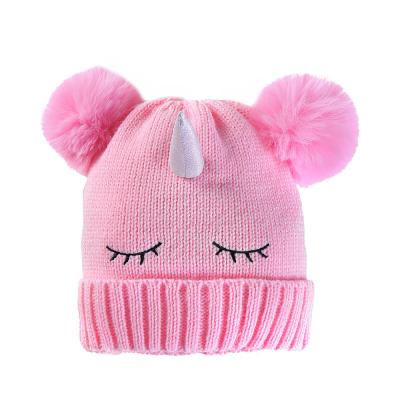 China Character sells new winter unicorn student cartoon girl thickened cute warm children's knitted wholesale hat for sale