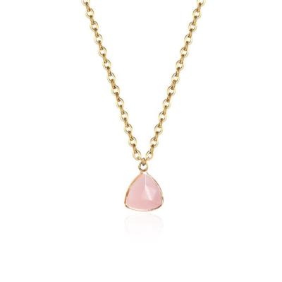 China TRENDY INS Crystal Triangle Natural Raw Stone Necklace Pendant Necklace For Woman for sale