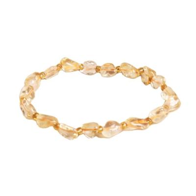 China Hot selling natural stone bracelets FASHIONABLE natural yellow crystal bracelet DIY bracelets for girl for sale