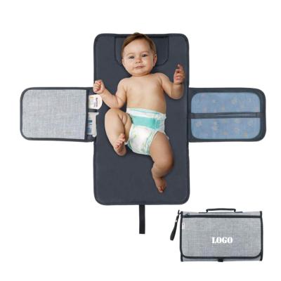 China Custom Foldable Portable Waterproof Thick Blanket Non-Woven Fabric Travel Baby Infant Diaper Changing Changing Mat Pad for sale