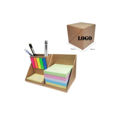 China Custom Self Adhesive Cube Sticky Logo Printing Eco Recycled Sticky Notes Folding Paper Note Cube With Notepad for sale