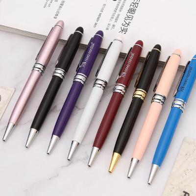 China office & School Pen Promotional Gift For Student Papelaria Black Ballpoint Office Pen Advertise Pen Colorful Canetas De Metal Personalizada for sale