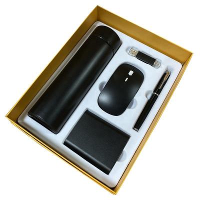 China Luxury Led Water Bottle Promotion Flash Drive Cooperate With Power Bank Wireless Mouse Pen Business Luxury Gift Set For Women Man for sale