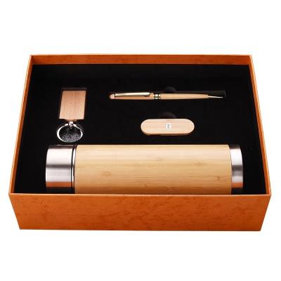 China Luxury Gift Set for Men's Pen Sets Personalized Custom Logo Business Gift Set Promotional Items Luxury Bamboo Notebook Gift Set for sale