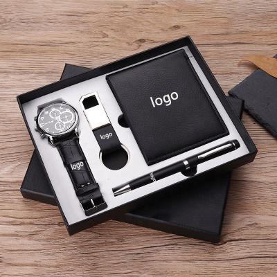 China Luxury Promotional Corporate Business Usb Watch Agriculture Wallet Gift Workout And Pen Wedding Gift Set Box Set For Women Men for sale