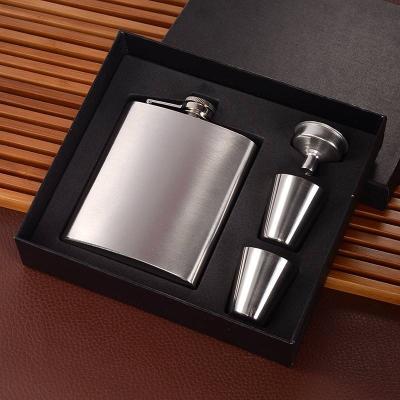 China Business Wholesale 8oz Flask Gift Set Stainless Steel Travel Flask Matte Black Men Flagon Whiskey Alcohol Hip Flask for sale