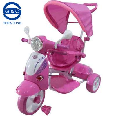 China Ride on toy newest design for baby tricycles with push bar, music, mp3, seat can 360 rotating, 3 in 1 for sale