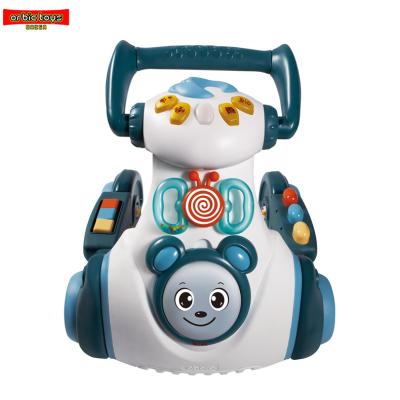 China Adjustable PP Plastic Sit To-Stand Baby Learning Walker Ride On Toy Four Wheels for sale