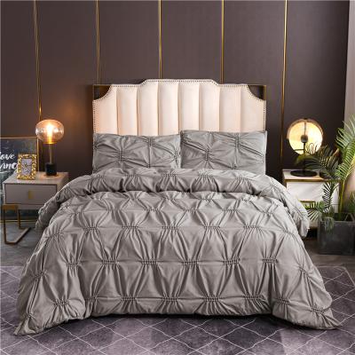 China Anti-Static High Quality Gray Comforter Sets Satin Bedding Blanket Bedding Set Adult Crib Bedding Set for sale