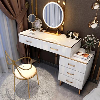 China Other) 2021 hot sale modern design living room bedroom (factory adjustable dressing makeup table with LED mirror for sale