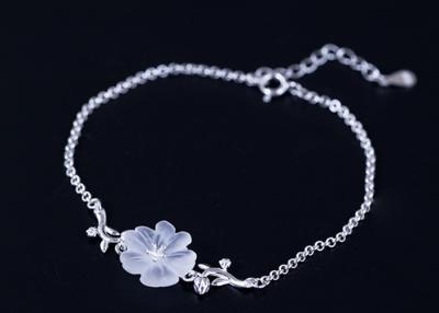 China S925 Silver Handmade Creative Flower Decoration Retro Fairy Crystal Flower Bracelet Literary Gift Silver Jewelry for sale