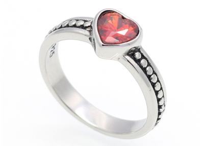 China European Style Stainless Steel Titanium Zircon Heart Finger Ring For Friends for sale