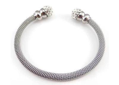 China Pulsera de la bola del diamante artificial de la joyería del acero inoxidable de la moda para la joyería de los brazaletes del puño de Rose del oro de las mujeres en venta