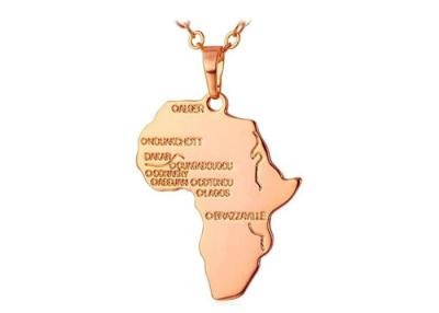 China Popular Map Pendant Stainless Steel Jewelry Necklace For Africa for Women Jewelry for sale