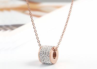 China New Titanium Steel Lucky Beads Inlaid Zircon Ladies Necklace Short Clavicle Chain Necklace for sale