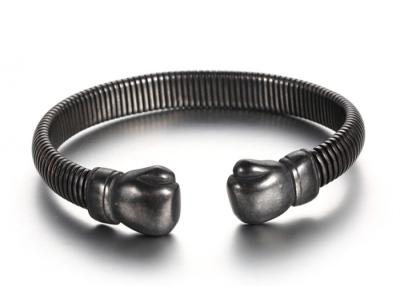 China Pulsera negra del puño de la venta al por mayor de la moda del guante del acero inoxidable 316L de los hombres de la mano en venta