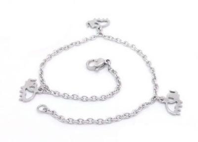 China Punk Cute Handcuff Stainless Steel Anklet Fashion with Three Cut Elephants Chain for sale