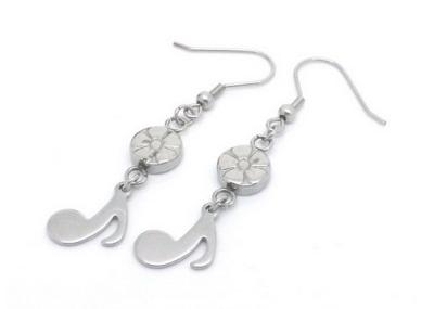 China Unique Beautiful Stainless Steel Earrings With Flower And Music Note Charms for sale