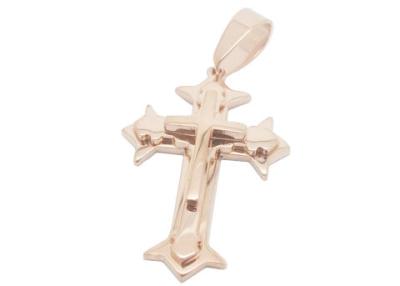 China Punk Mix Traditional 3 Layer Stainless Steel Religious Christian Cross Pendant Gold for sale