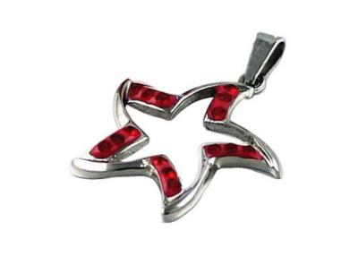 China Red Epoxy Stainless Steel Pendants for sale