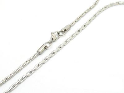 China Mens 316 Stainless Steel Chains 4 Side Oval Link Necklace Fashion Silver Jewelry for sale