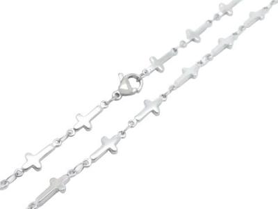 China Womens 4.5mm Stainless Steel Chains Jewelry With Mini Cross Chain By The Foot for sale