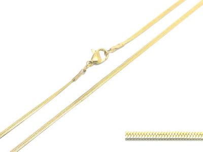 China 3mm 316 Stainless Steel Snake Chain / Gold Link Chain Necklaces For Women for sale