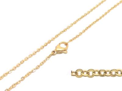 China Fashion Gold Plated Stainless Steel Chains Necklace Flat Oval Ring Link For Women for sale