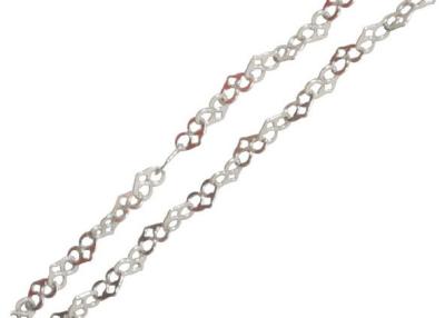 China Decorative 2mm Long Flat Two Hole Sterling Silver Heart Link Chain Necklace for sale